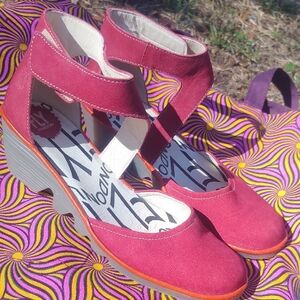 Fly London Suede Heels Euro 39, Women's 8.5
